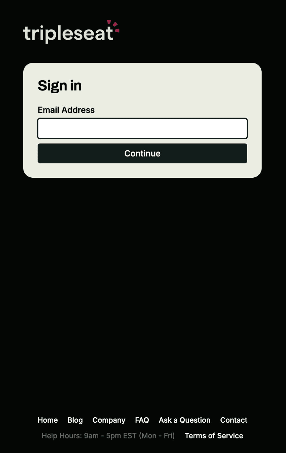 Step 5: Sign in to Tripleseat