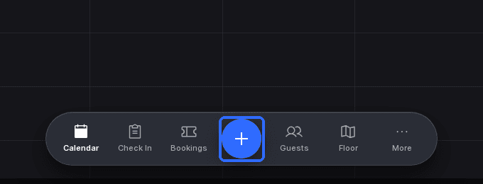 The Host App bottom bar with the blue + button highlighted
