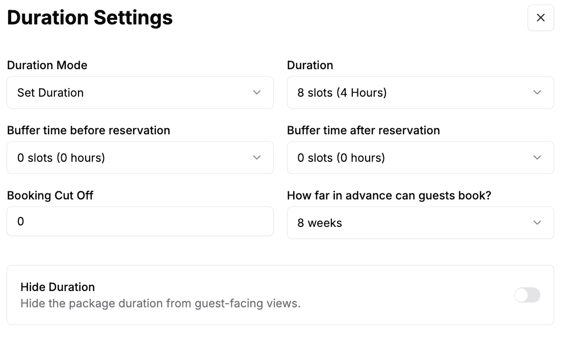 Step 3: Toggle on Hide Duration