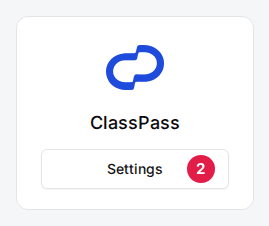 The venue's ClassPass card with its Settings button (2)